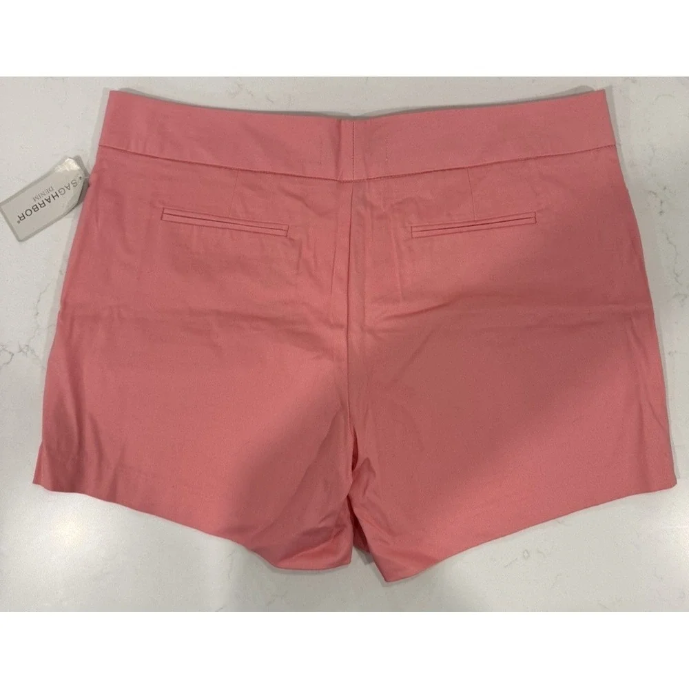 Sag Harbor (Express) Shorts Womans Sz 14 Pink 4 Pockets Zip/Hook/Eye/Button‎ NWT
